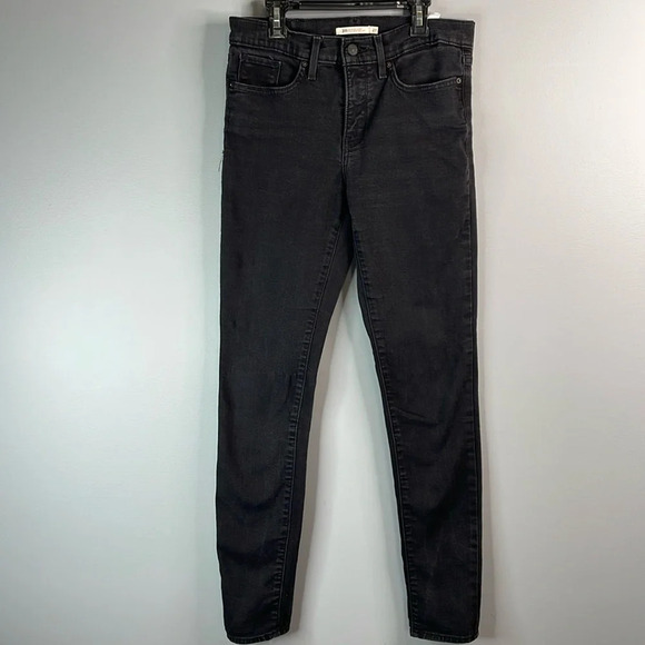 LEVIS 311 Shaping Skinny Jeans Black Denim Black Tab Stretch Mid Rise Size 27 - Picture 11 of 11